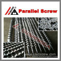 co-rotating parallel double extruder screw cylinder